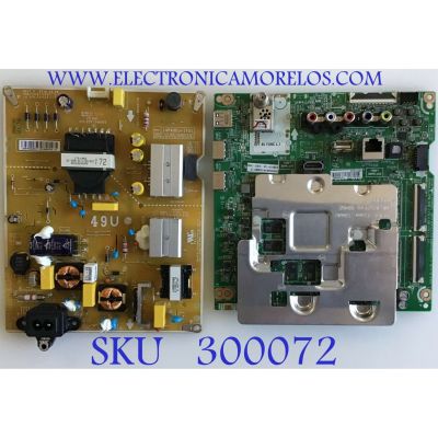 KIT DE TARJETAS PARA TV LG / MAIN EBT64533002 / EAX67146203 (1.1) / FUENTE EAY64511101 / EAX67189201 (1.6) / PANEL NC490DGG AAFX3 / MODELO 49UJ6300-UA.BUSYLOR